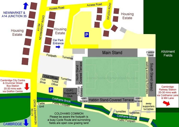 Ground Layout of Cambridge United