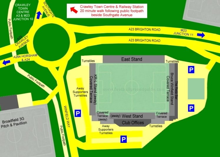 Ground Layout of Crawley Town