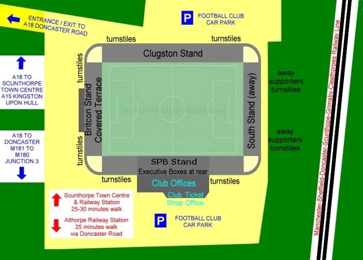 Ground Layout of Scunthorpe United