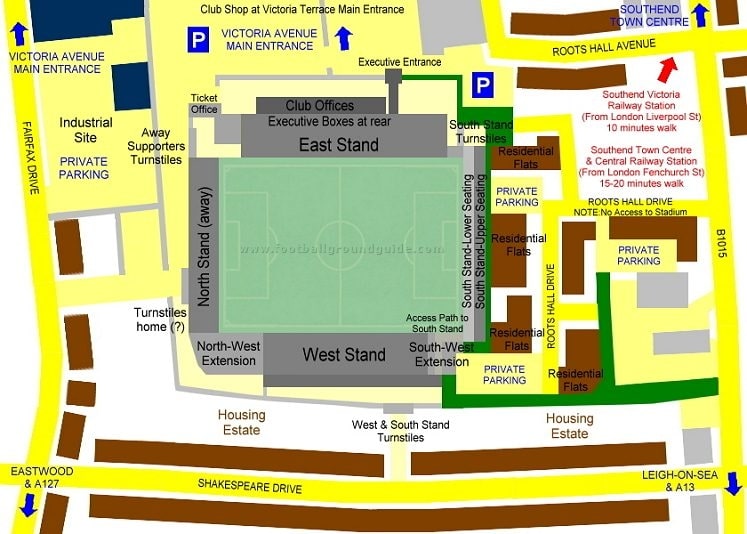 Ground Layout of Southend United