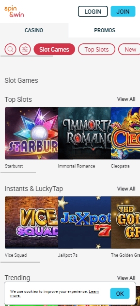 spin and win promo code