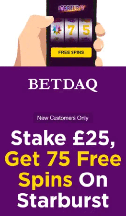 betdaq casino offer - use promo code for 75 free spins