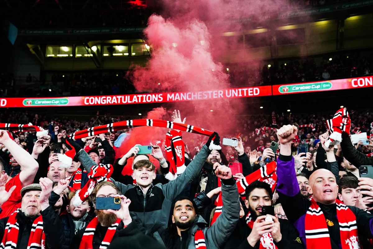 Manchester United fans in Copenhagen: Essential guide to Parken Stadium 2 Manchester United fans in Copenhagen travel in a foul after poor results. A lot has changed since their Carabao Cup win at Wembley in February, which they celebrate in this picture.
