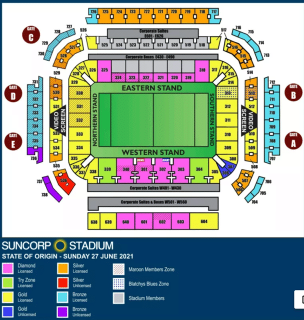 Ground Layout of Lang Park, Brisbane