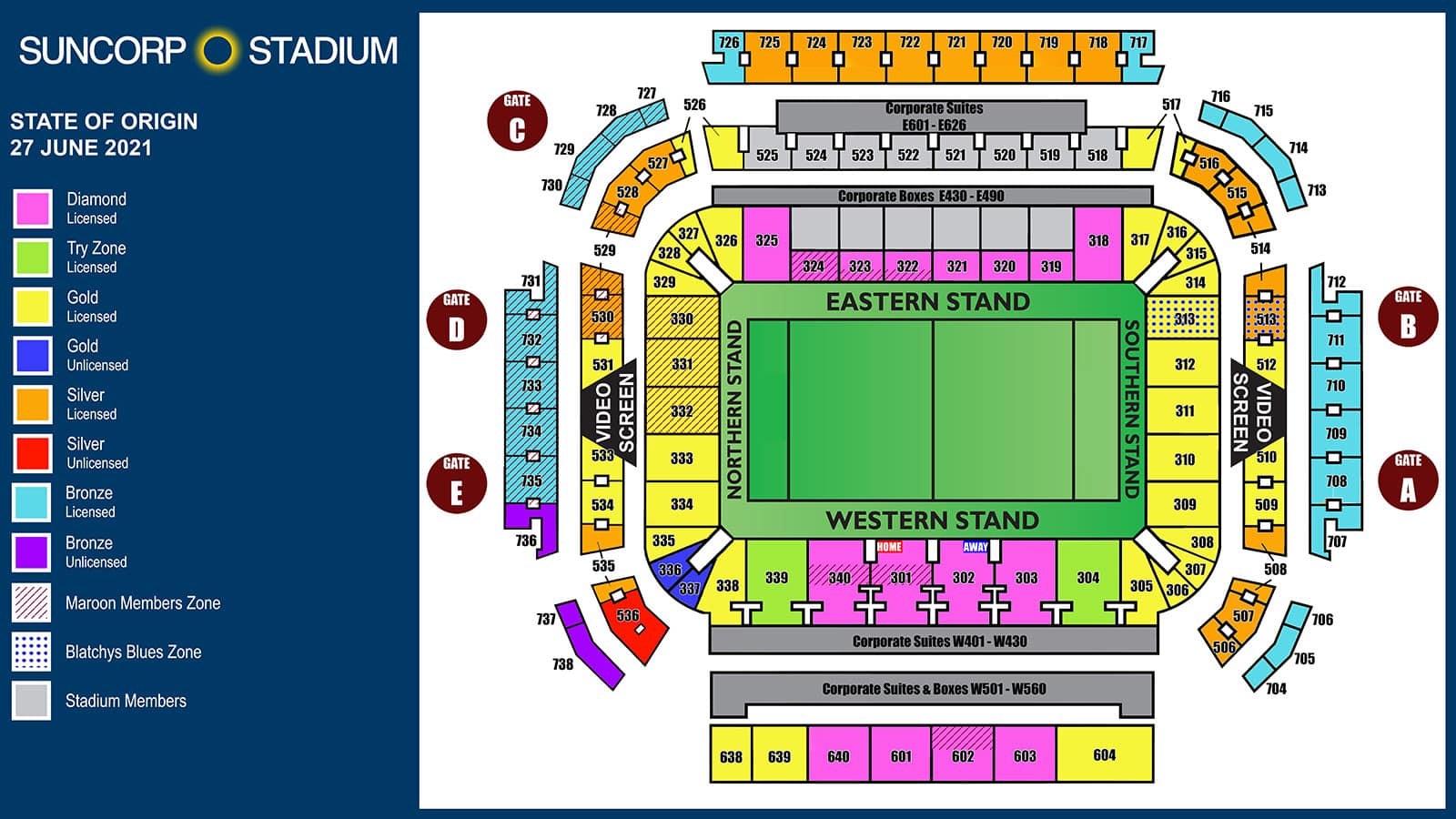 Ground Layout of Stadium Australia (Sydney)