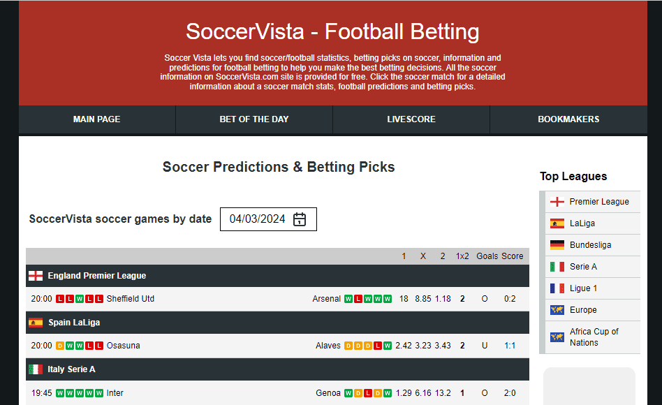 soccer vista home page