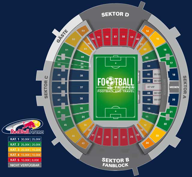 Ground Layout of RB Leipzig (Red Bull Arena)