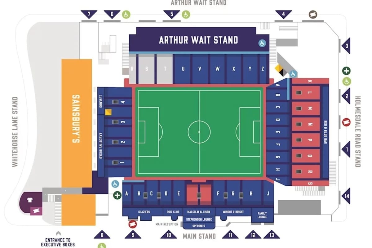 Crystal Palace seating plan