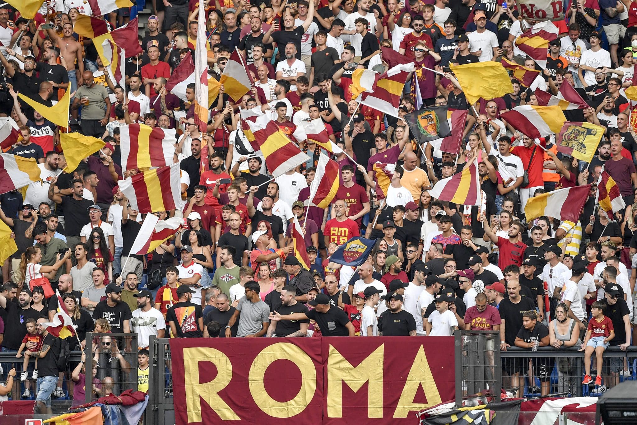 AS Roma fans at Stadio Olimpico