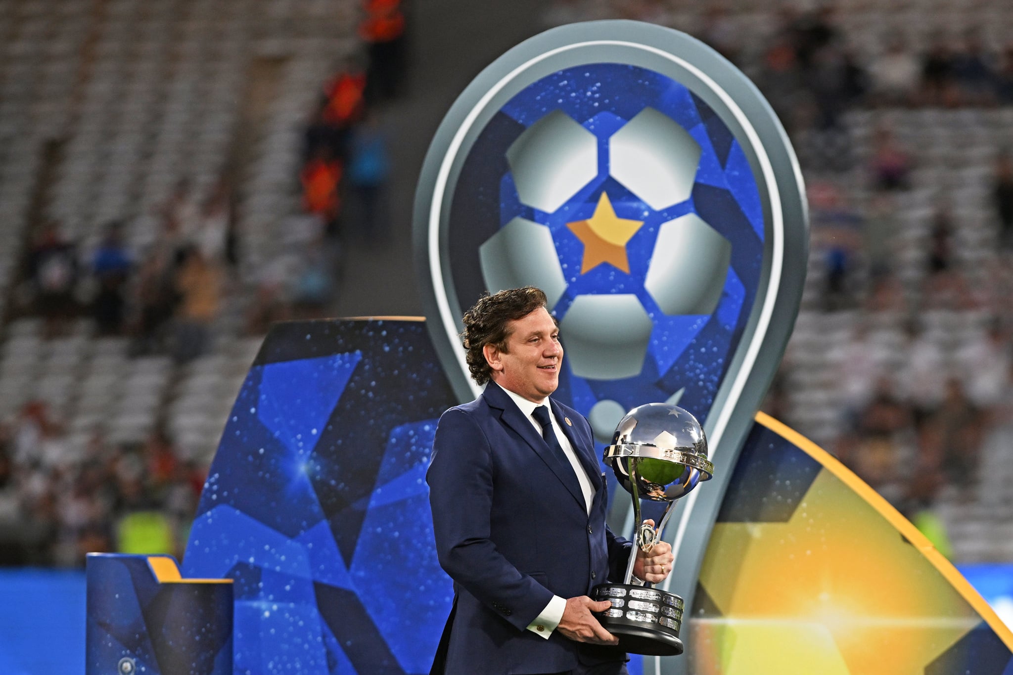 Estadio CONMEBOL: What we know about Paraguay's new 2030 World Cup stadium 1 Alejandro Domínguez with the Copa Sudamericana trophy | President of CONMEBOL who are building Estadio CONMEBOL for the 2030 World Cup