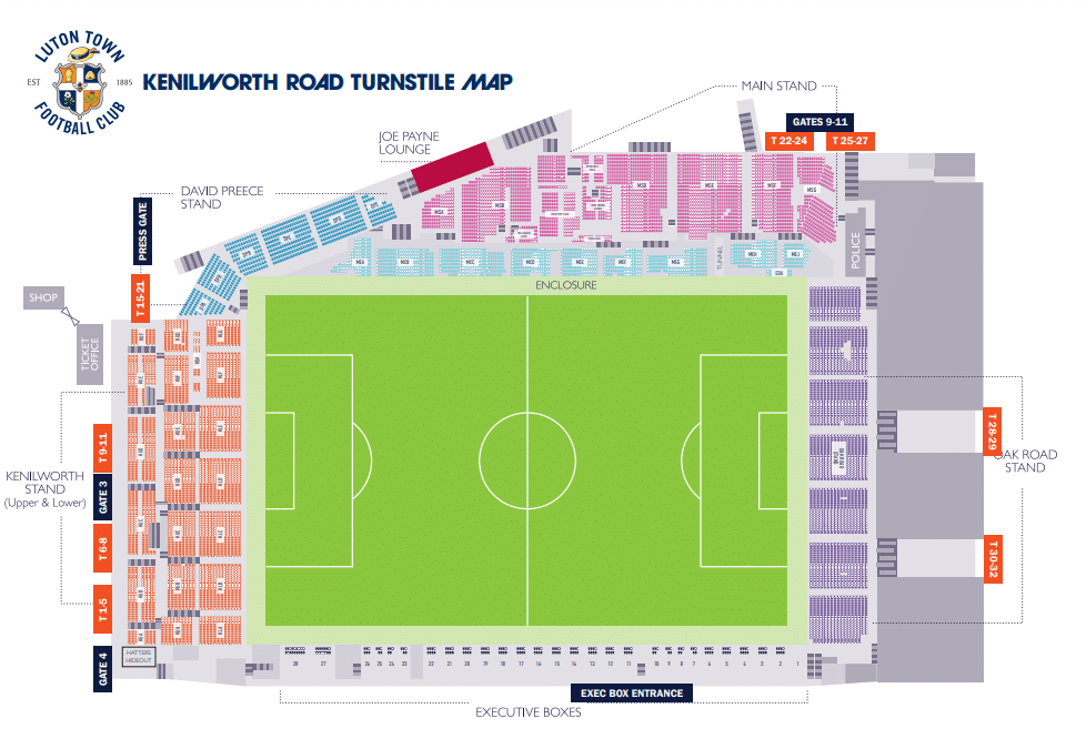 How to buy Luton Town tickets: Prices, membership, essential guide to cheap Premier League tickets 2023/24 2 Luton Town seating plan | Luton Town seat plan | Kenilworth Road seating plan | Kenilworth Road seat plan
