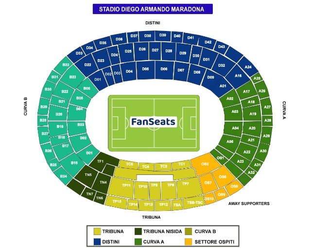 Stadio Diego Armando Maradona seating plan