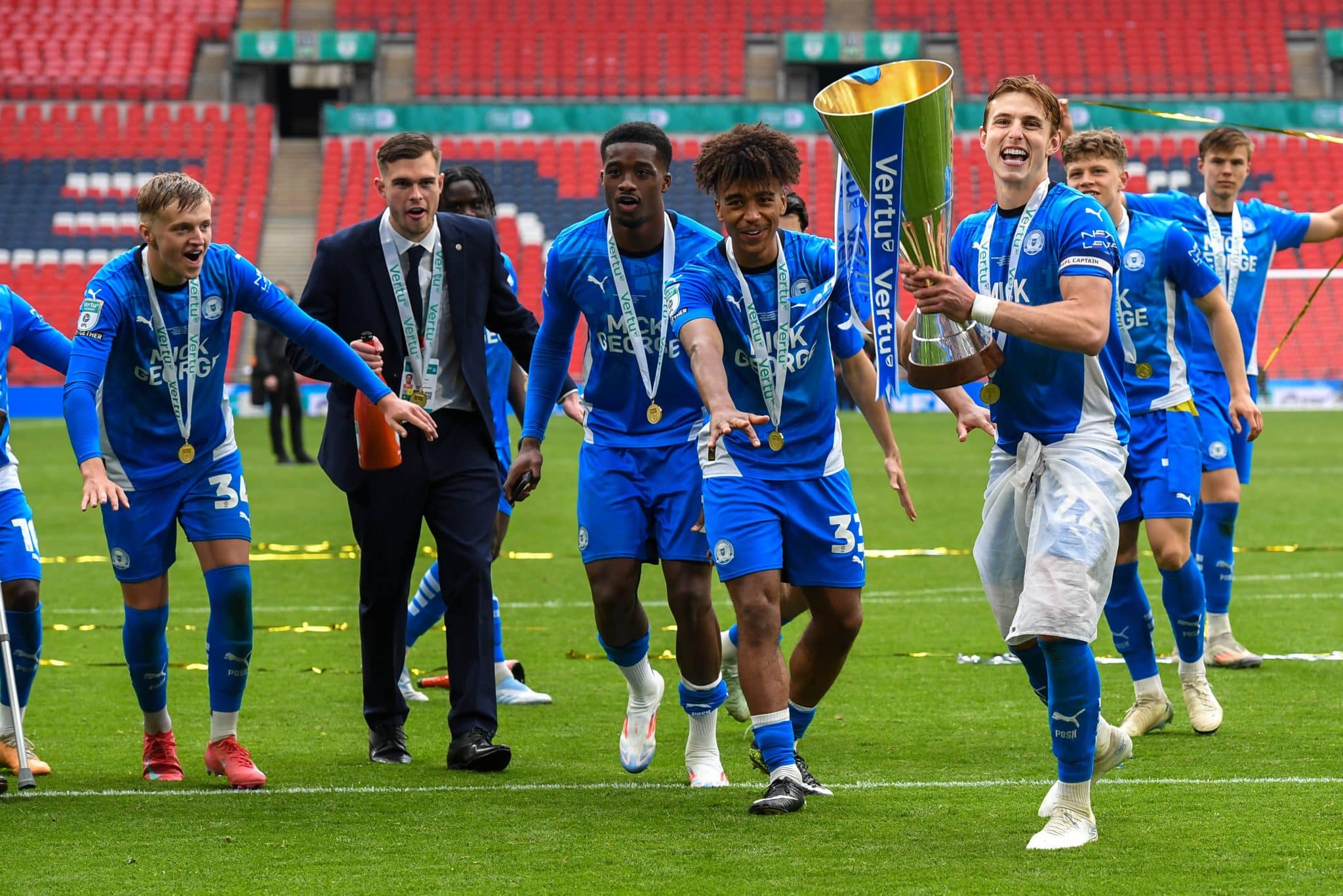 Vertu Trophy Trophy fixtures, history and FAQs: Round of 32 draw for 2025/26 EFL Trophy 1 Peterborough won the 2023/24 Vertu Trophy Final. Photo by Imago