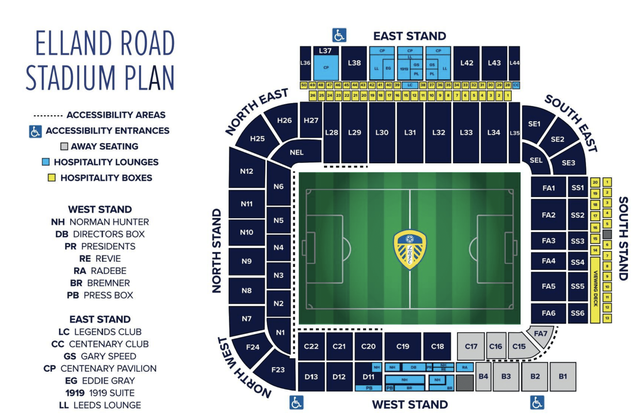 Elland Road Stadium plan for Leeds Tickets