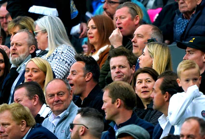 Famous football fans: Which team has the most celebrity supporters? 2 Ant & Dec in the stands at St. James' Park