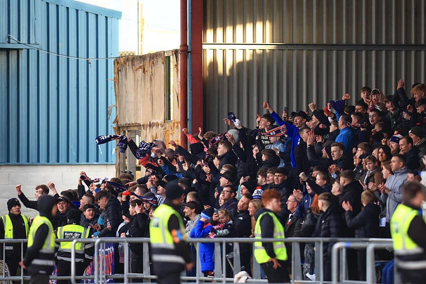The ten biggest football grounds in Scotland 2 Fans in the stand at Dens Park