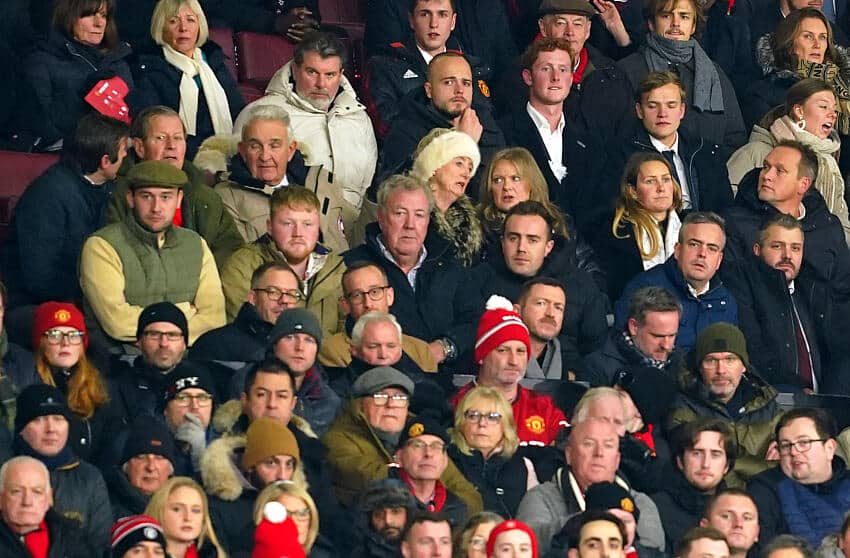 Famous football fans: Which team has the most celebrity supporters? 8 Jeremy Clarkson in the stands at Old Trafford