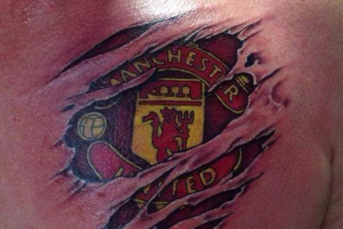man utd badge tattoo