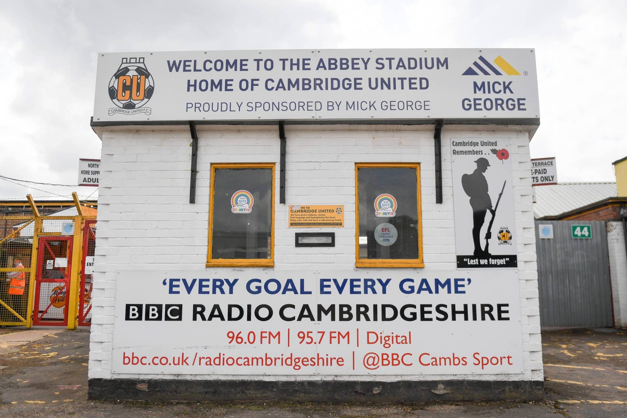 Cledara Abbey Stadium entrance