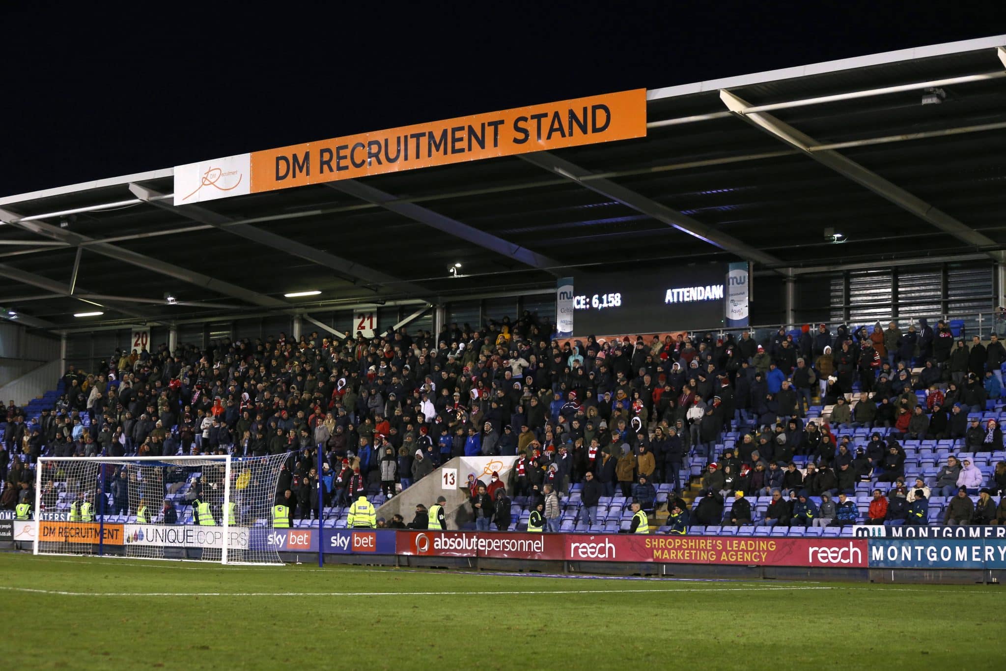 DW Recruitment Stand at Shrewsbury Town stadium
