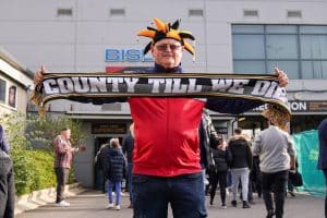 Newport County fan at Rodney Parade
