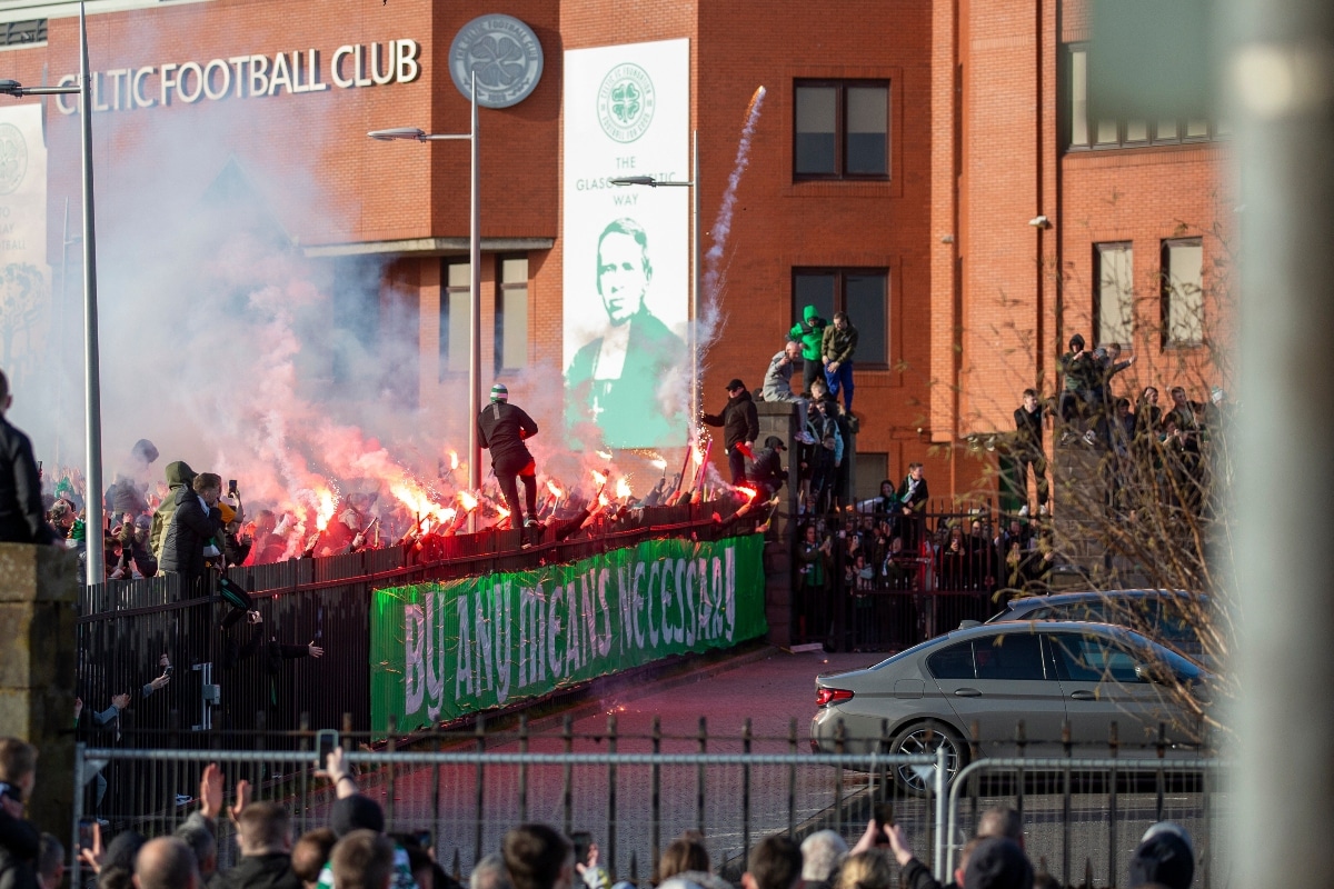 Celtic fans send players off for old firm derby