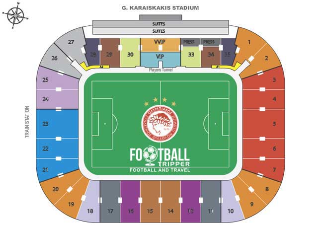 Ground Layout of Olympiacos (Karaiskakis Stadium)