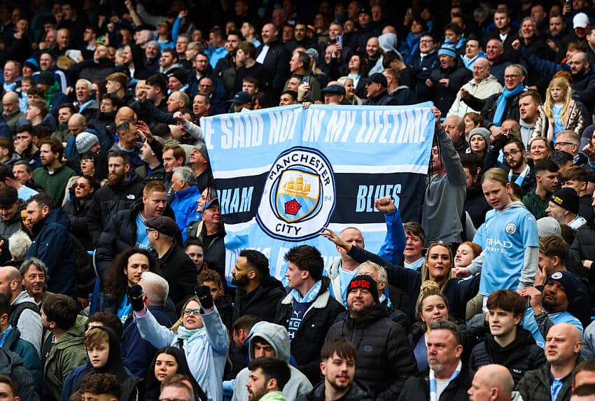 Man City fans in party mood ahead of West Ham United clash 1 Man City fans