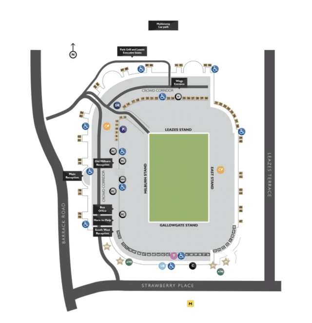 St James' Park Entrances