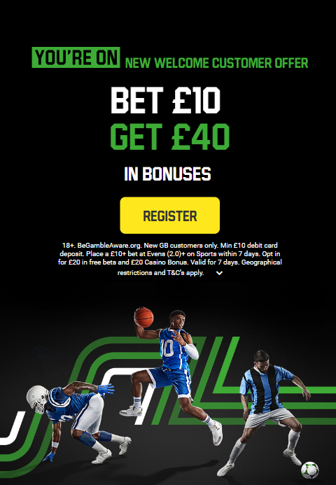 Unibet promo code &pound;40 free bets