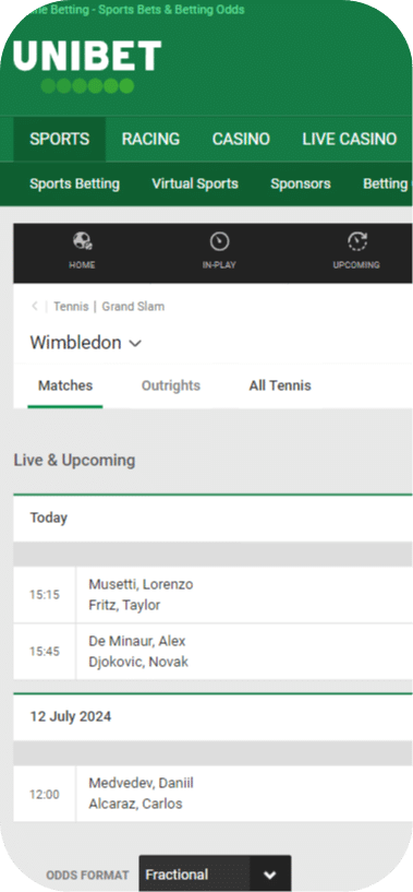 Unibet tennis betting