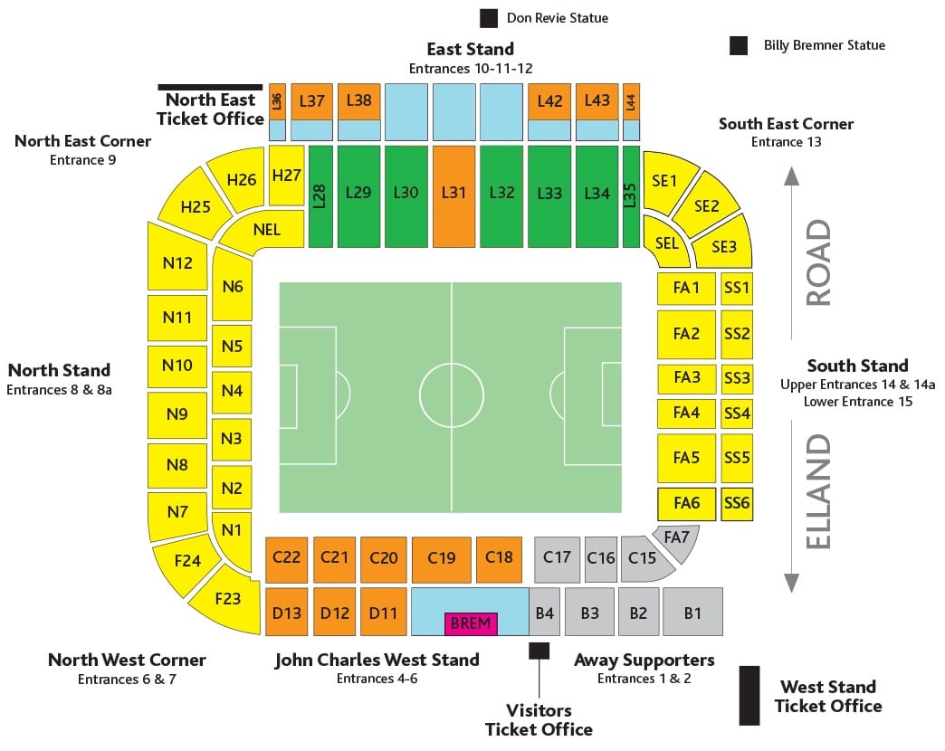 Elland Road seating plan