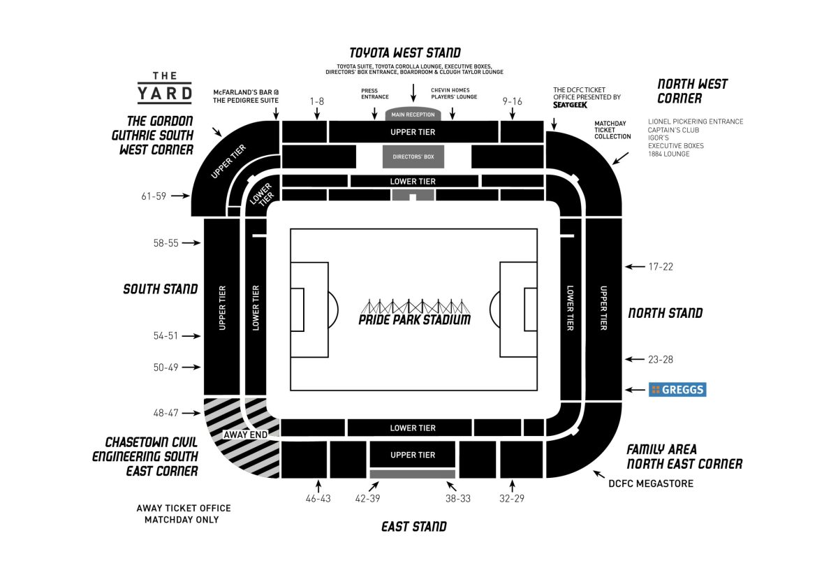 Pride Park Stadium Map