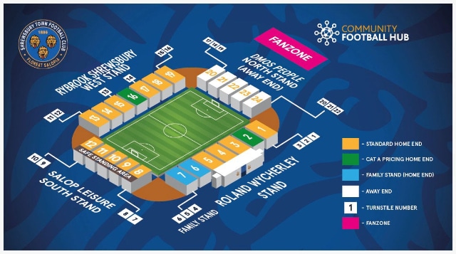 shrewsbury town seating plan