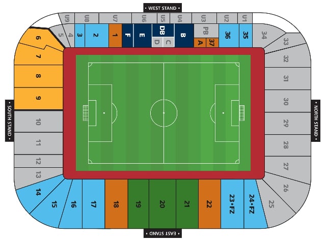 Coventry City seating plan