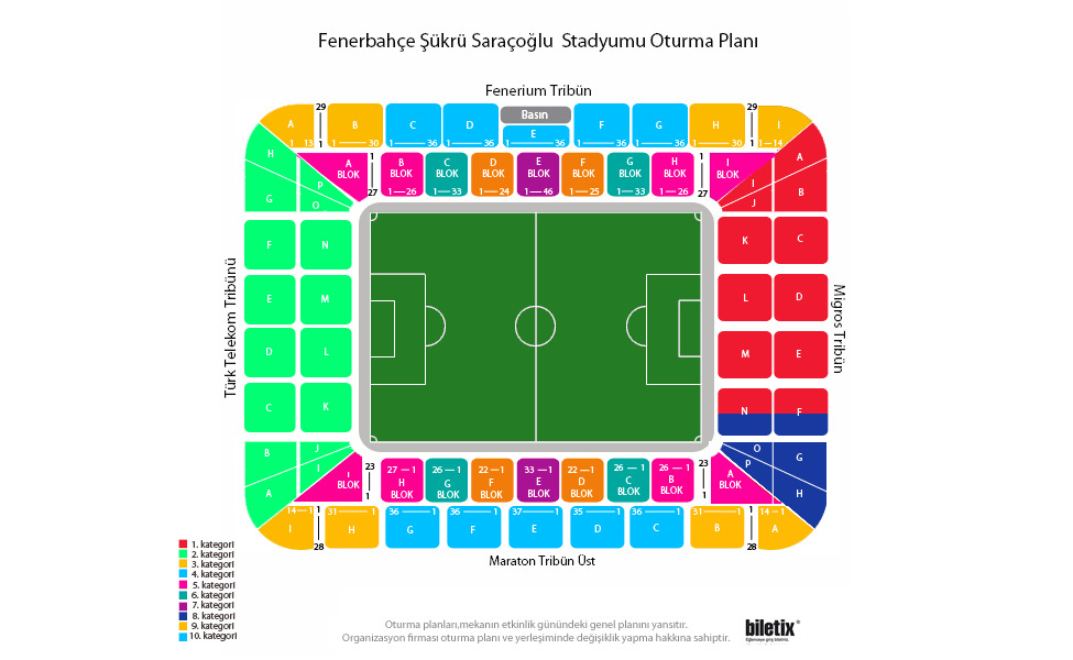 Sukru Saracoglu Stadium seating layout