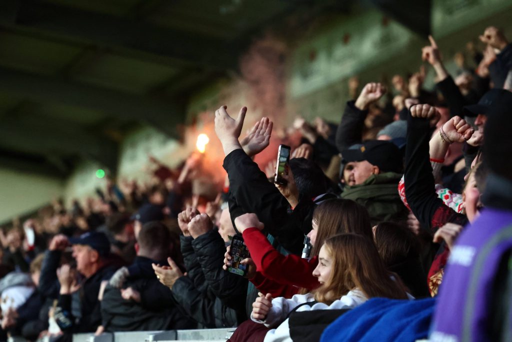 Burton Albion away section at Pirelli Stadium
