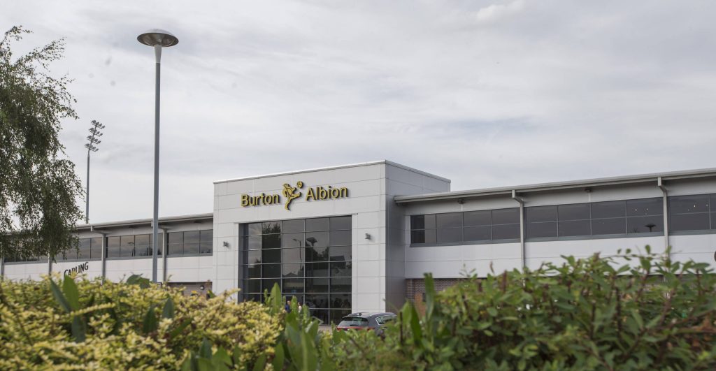 Burton Albion entrance at the Pirelli Stadium