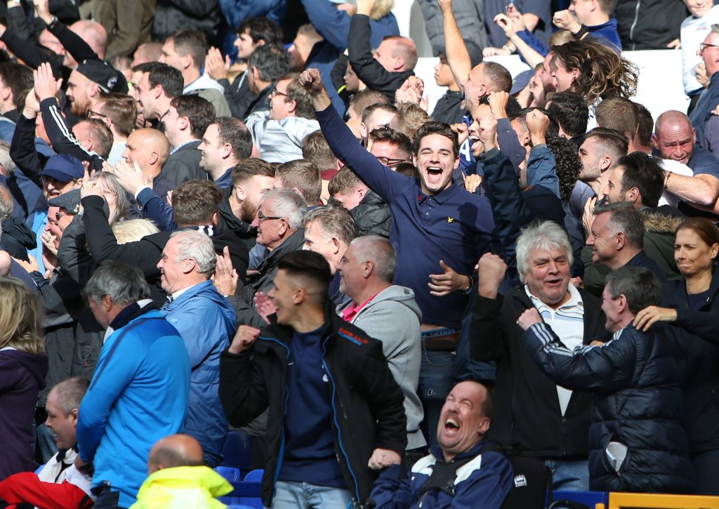 Everton away stand at Goodison Park