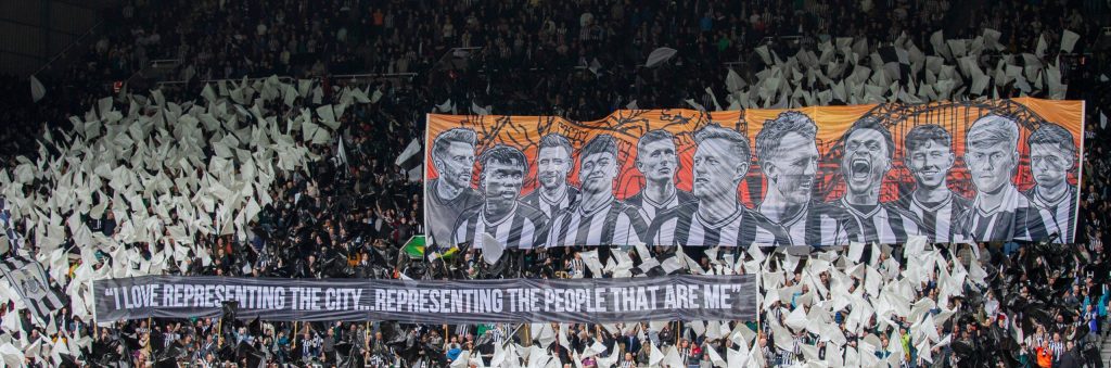 Wor flags local lads display at St James' Park
