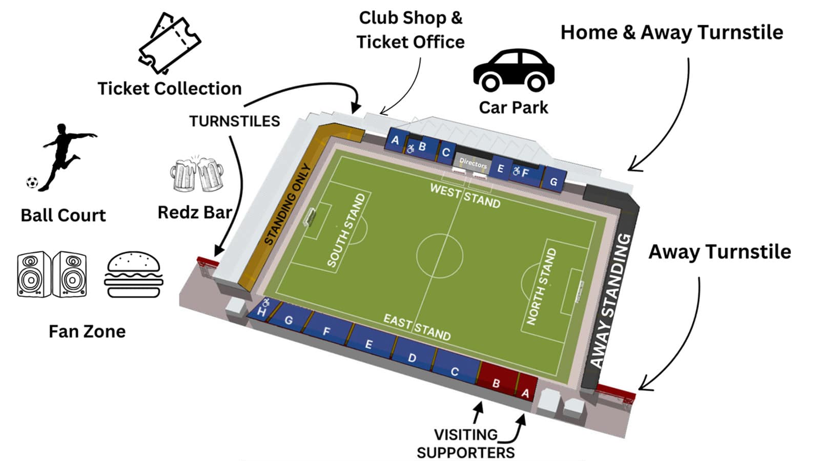 Broadfield Stadium seating plan