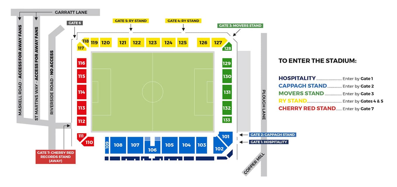 Plough Lane seating plan