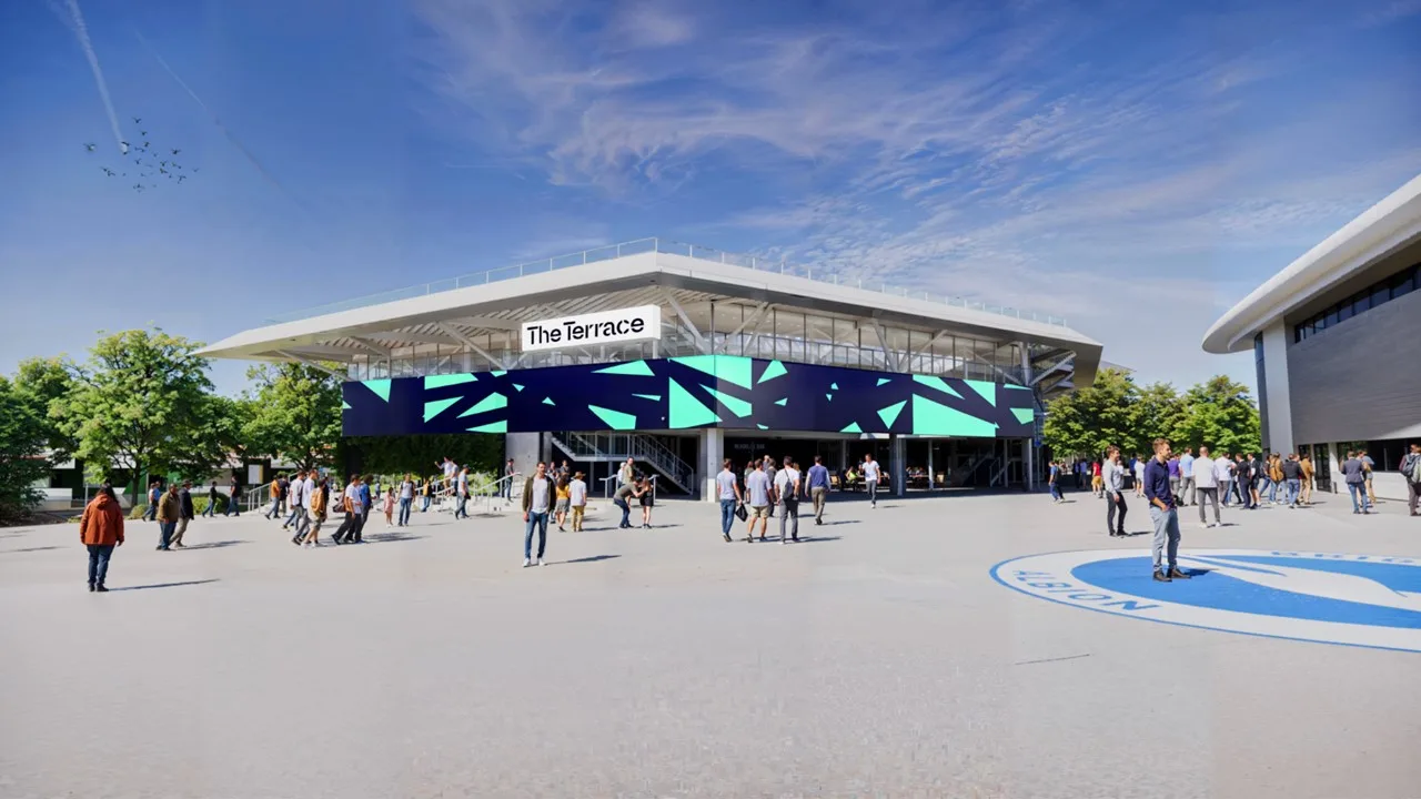 Amex Stadium redevelopment: Brighton announce new away section and fan zone 1 brighton amex stadium the terrace