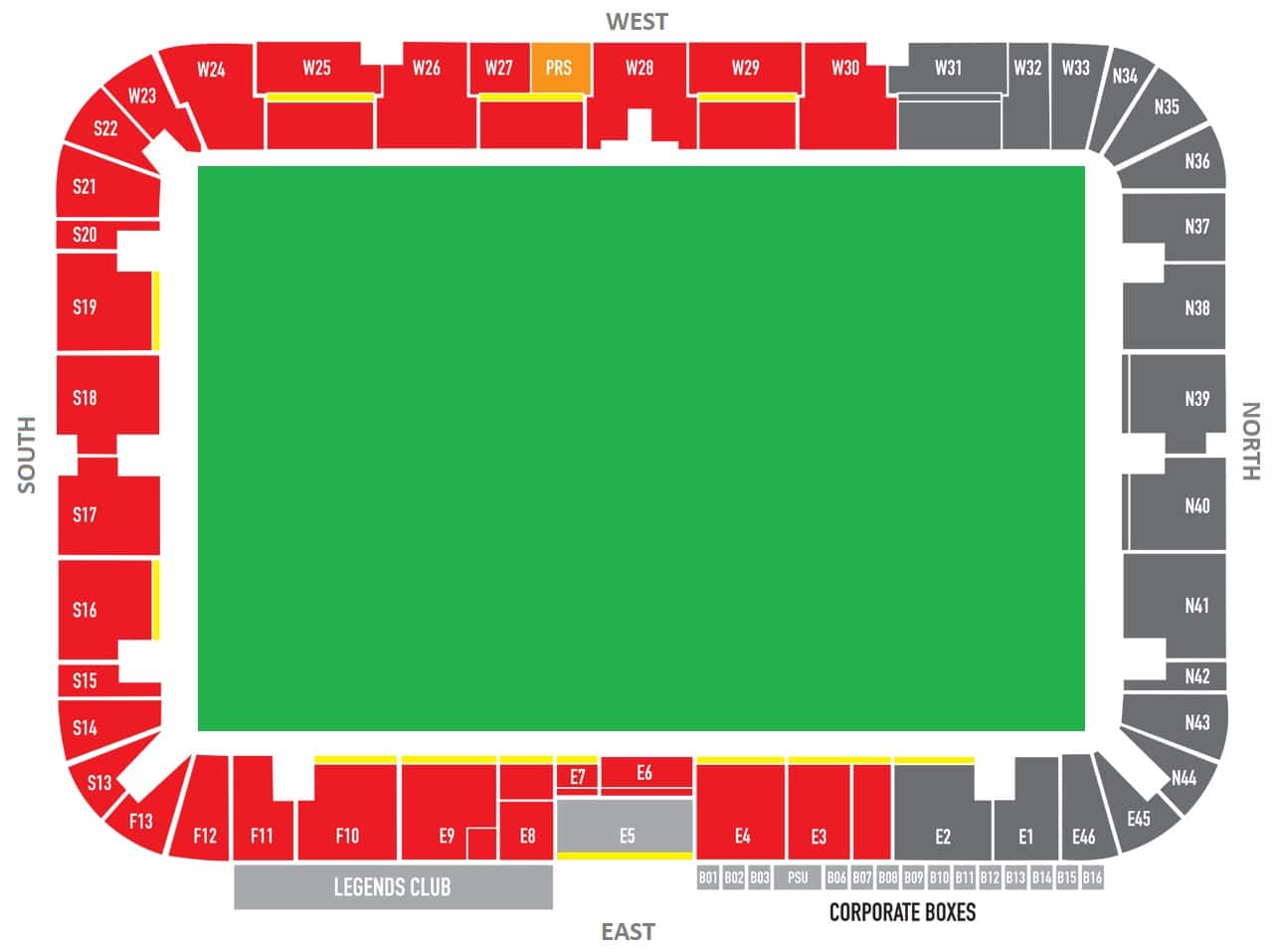 Doncaster Rovers seating plan