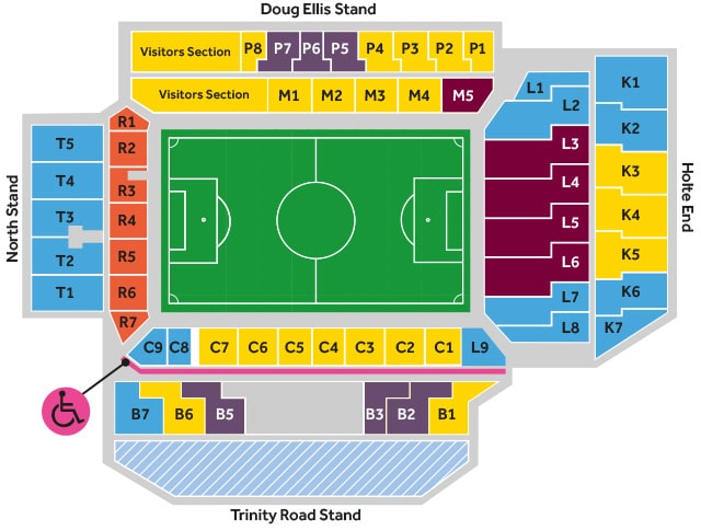 villa park stadium plan