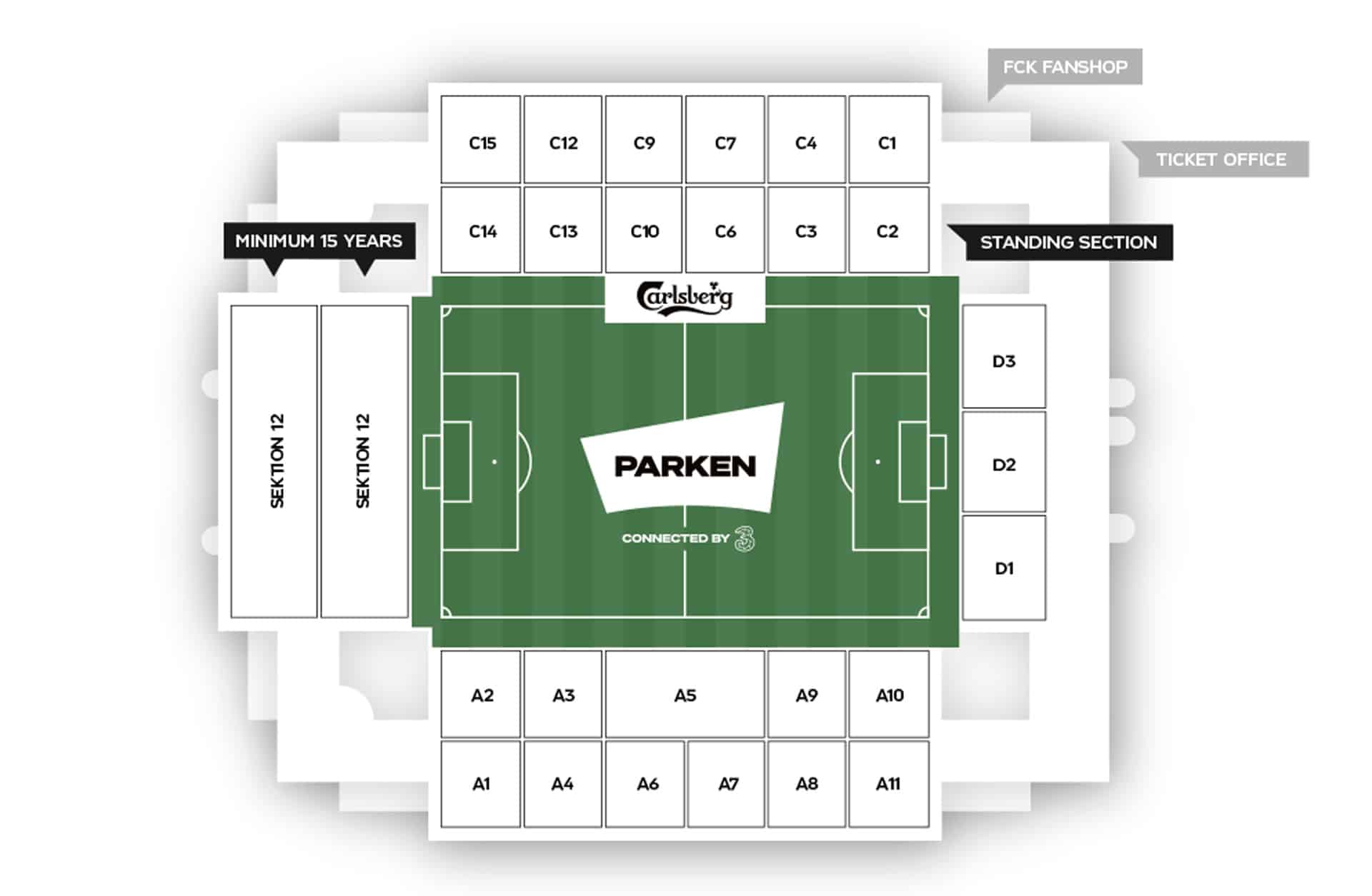 Chelsea fans in Copenhagen: Full matchday guide to Parken Stadium 1 FC Copenhagen Parken Stadium seat map seat plan