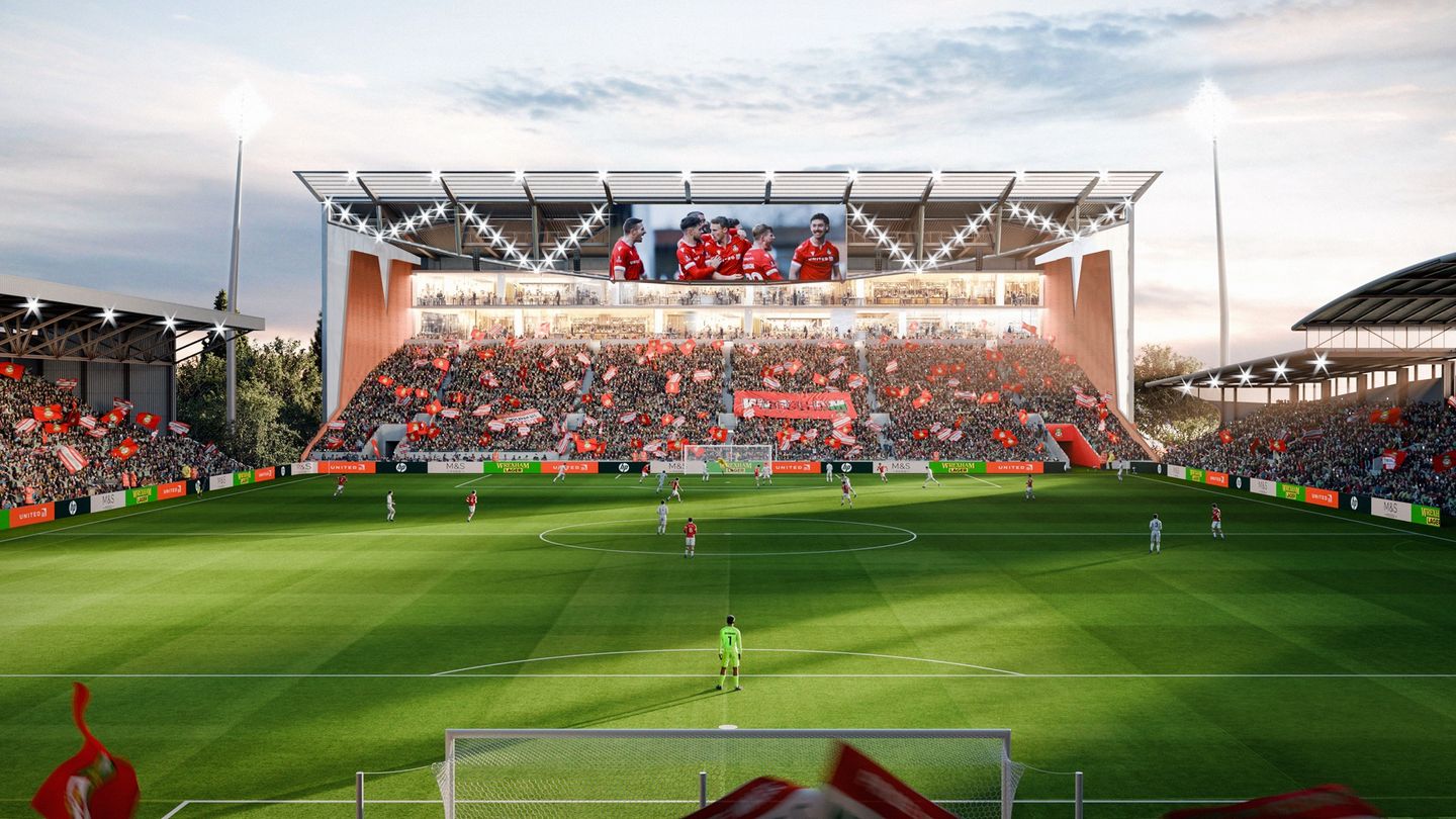 Wrexham Stadium expansion: Stunning first look at redesigned Kop Stand 1 New Wrexham kop stand