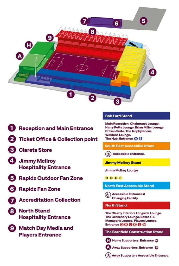 Turf Moor seating plan