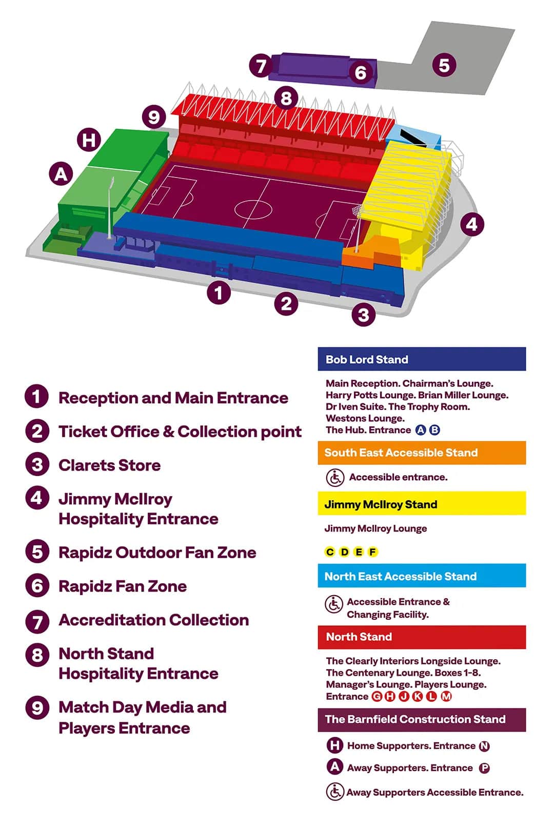Turf Moor seating plan