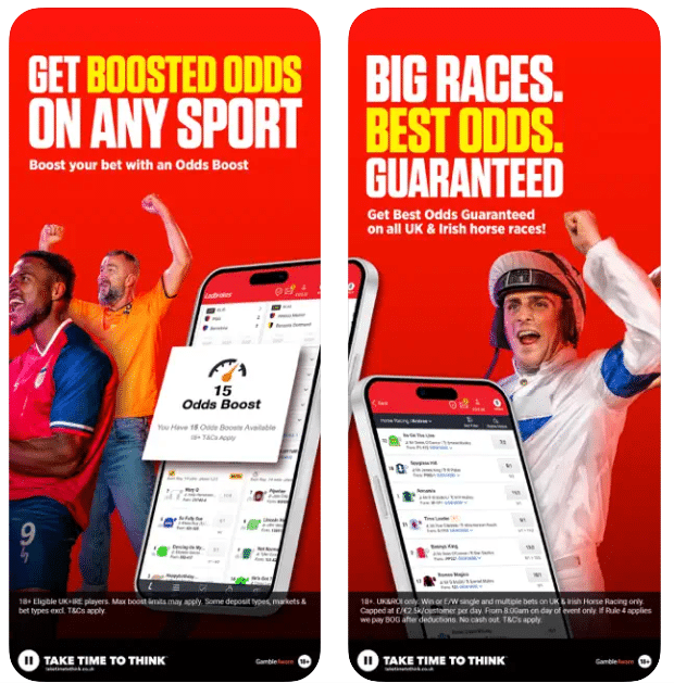 ladbrokes UK app - odds boosts feature